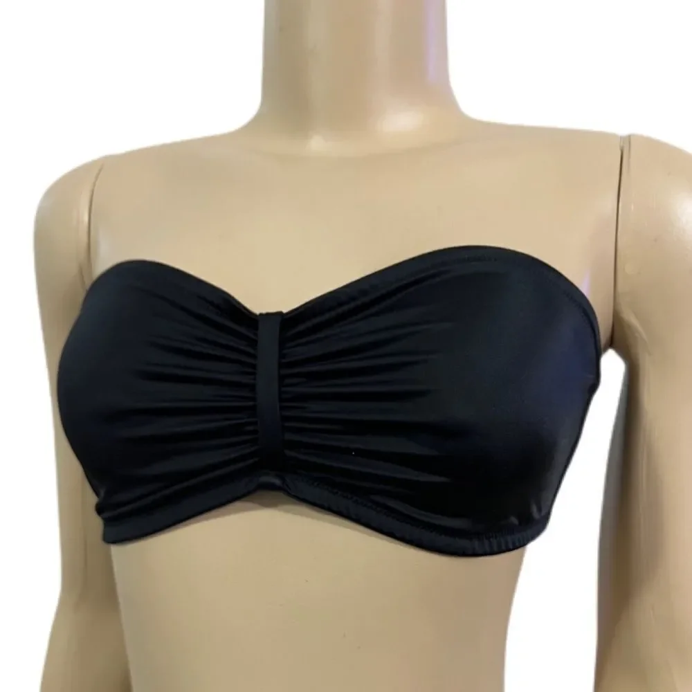 Victorias Secret Very Sexy Strapless Ruched Bandeau Bralette bra Black Medium
